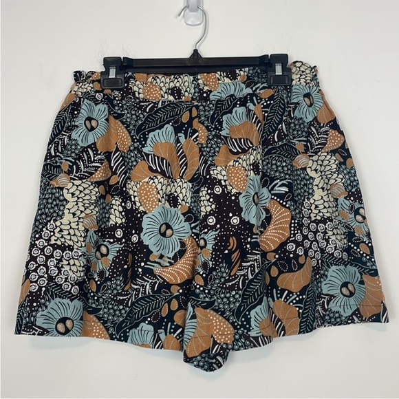 Joie Brown and Blue Floral Drawstring Waist Linen Blend
Shorts. Size 10. - Picture 5 of 13